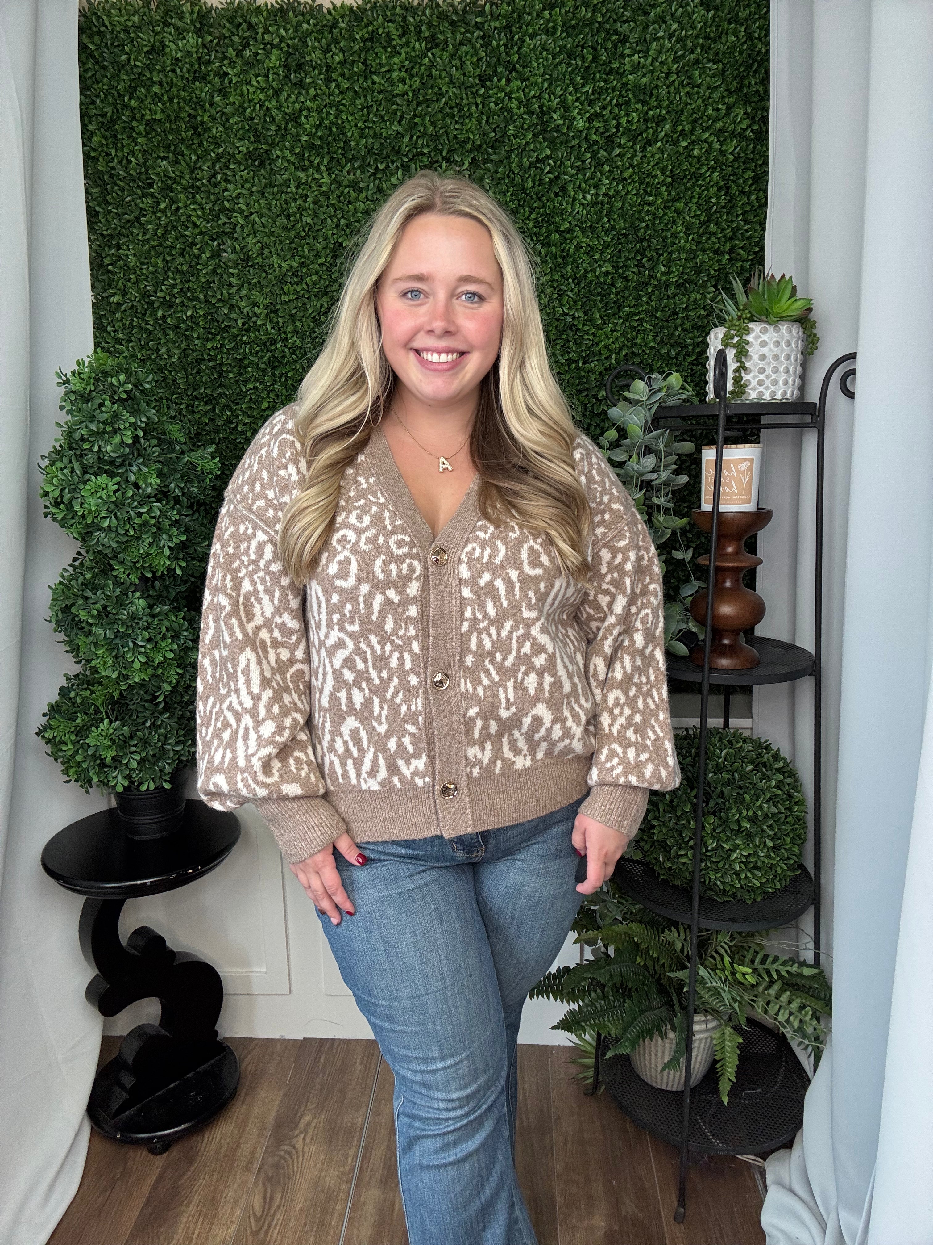 ANIMAL PRINT JACKET - TAUPE