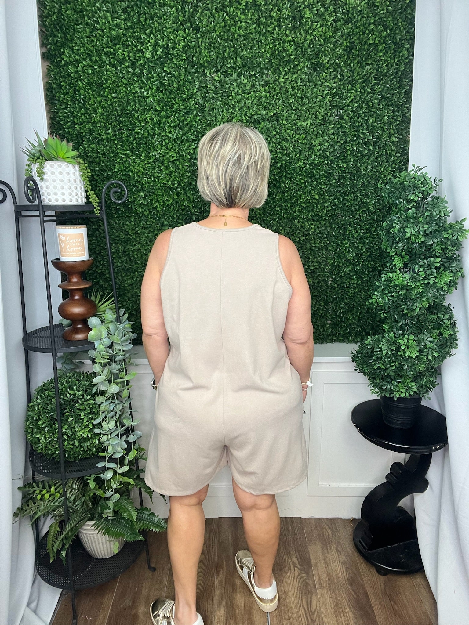 WEEKEND BRUSHED TANK BUTTON JUMPER - TAN