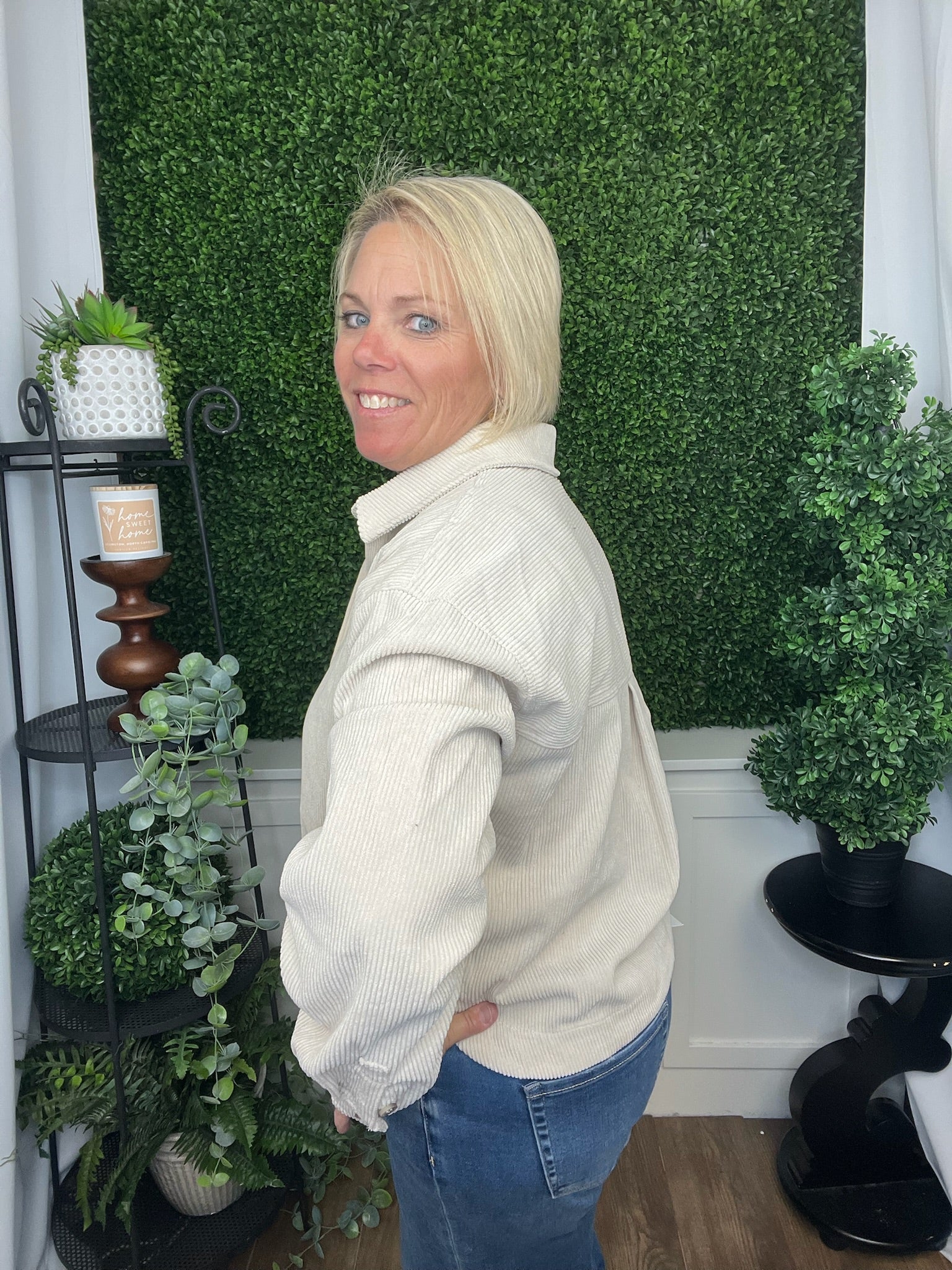 CORDUROY RELAXED TOP SHACKET - SAND