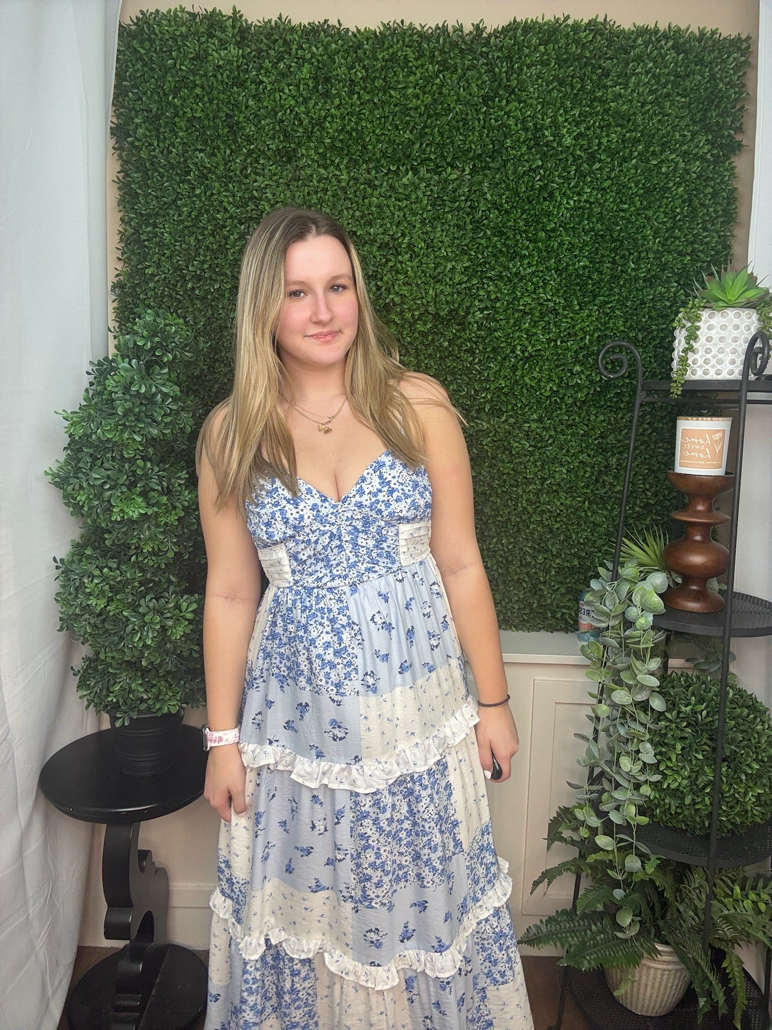 Bluebell Patchwork Ruffle Dress