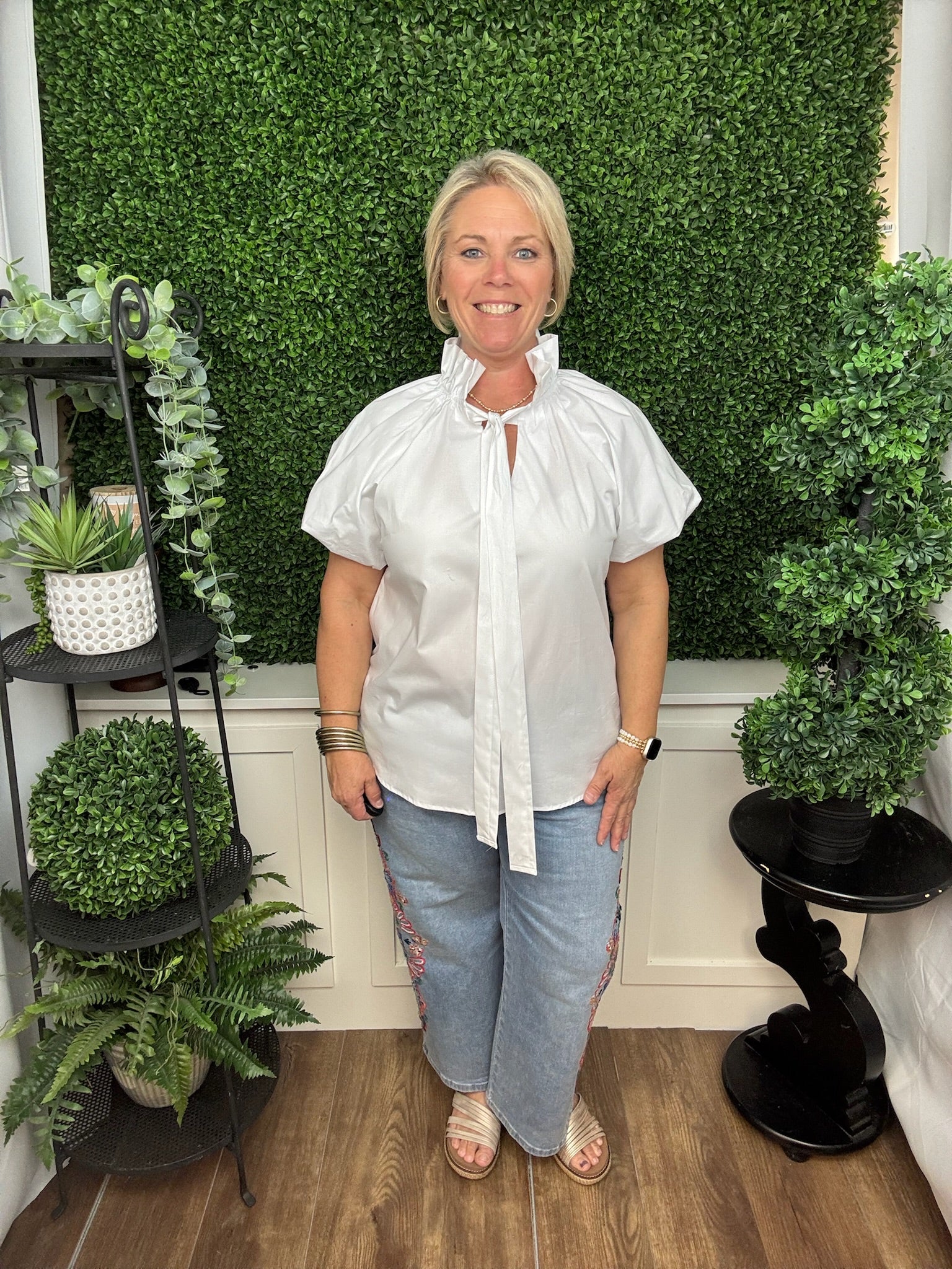 Elegant Puff Sleeve Blouse with Statement Bow Collar