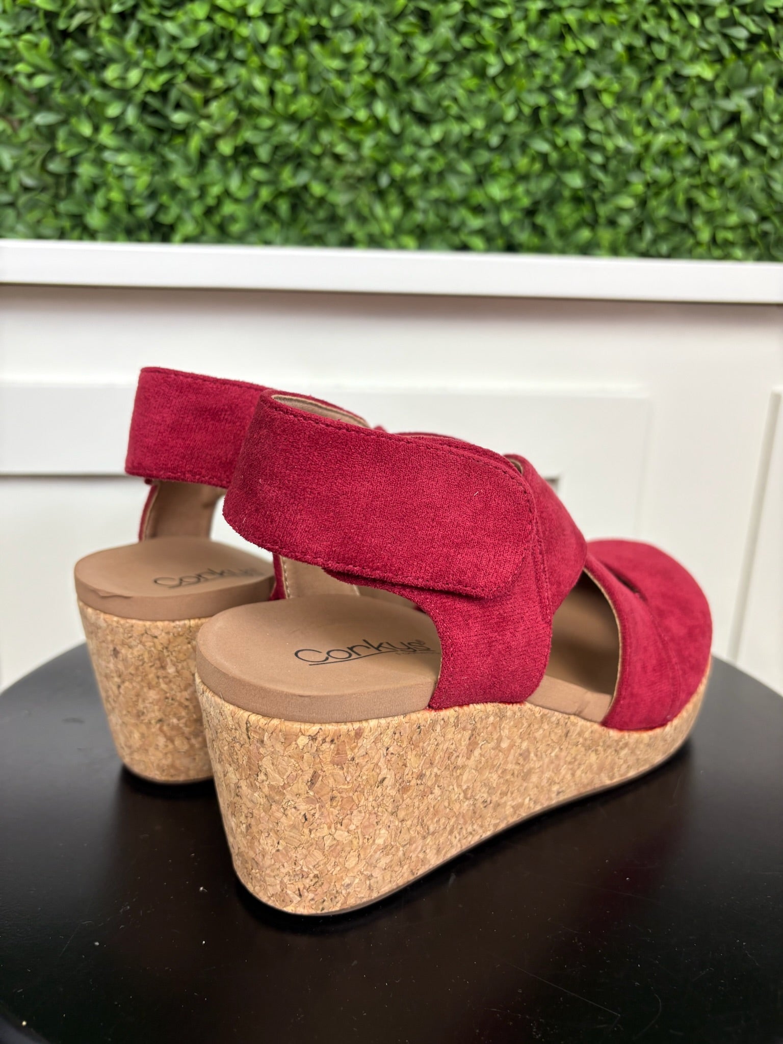 CASE CLOSED - DARK RED FAUX SUEDE