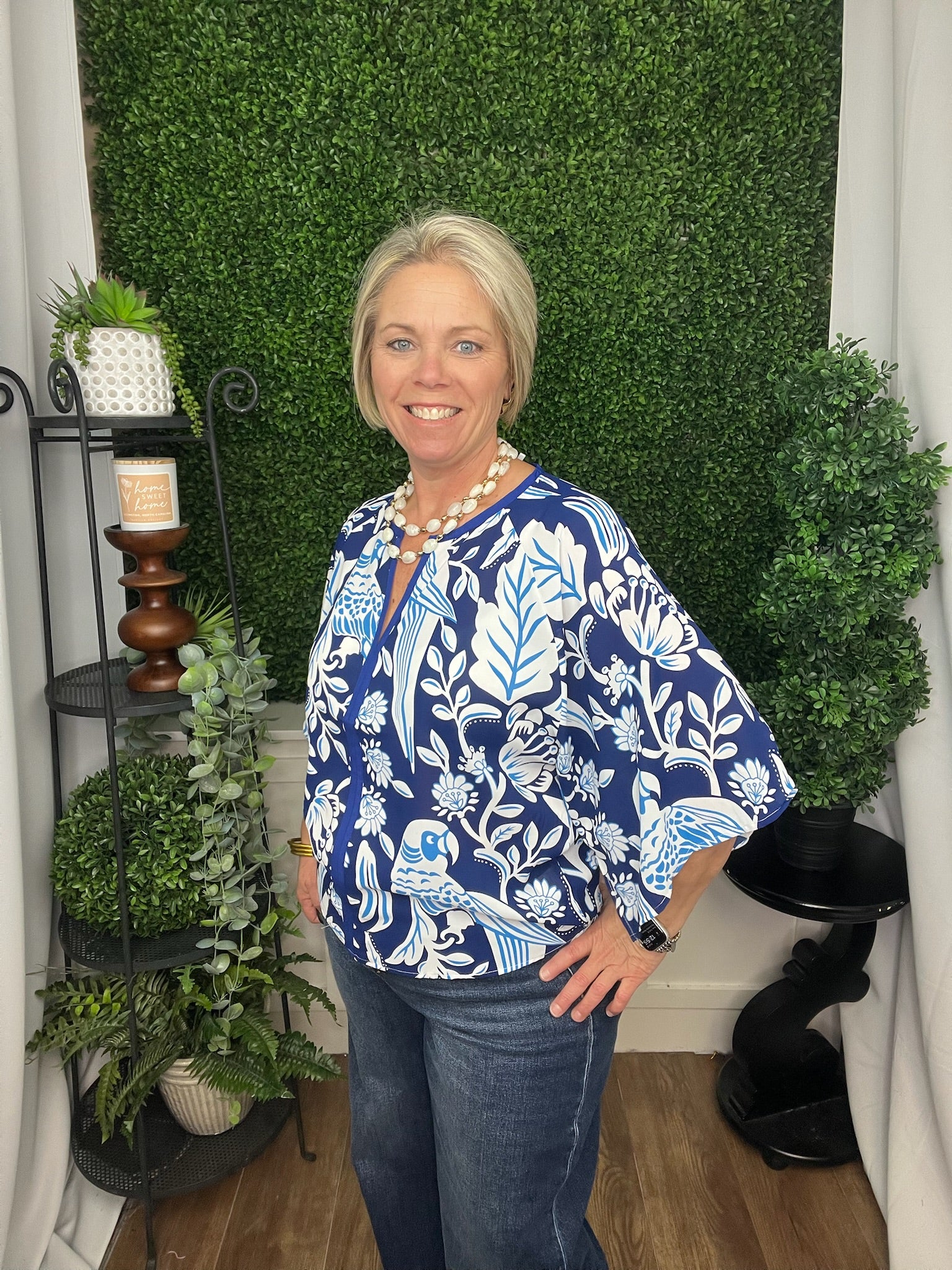 TROPICAL DOLMAN BLOUSE