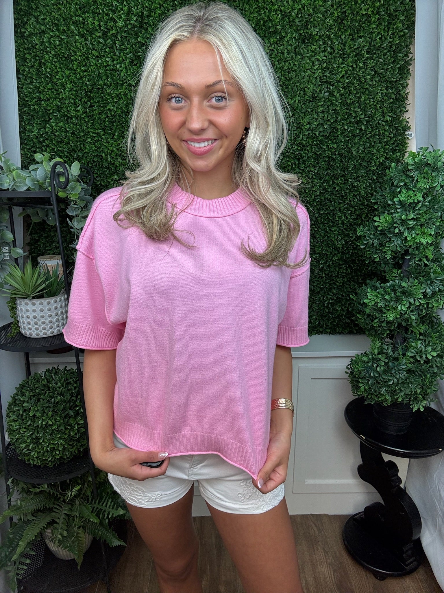 Bubblegum Knit Cropped Sweater