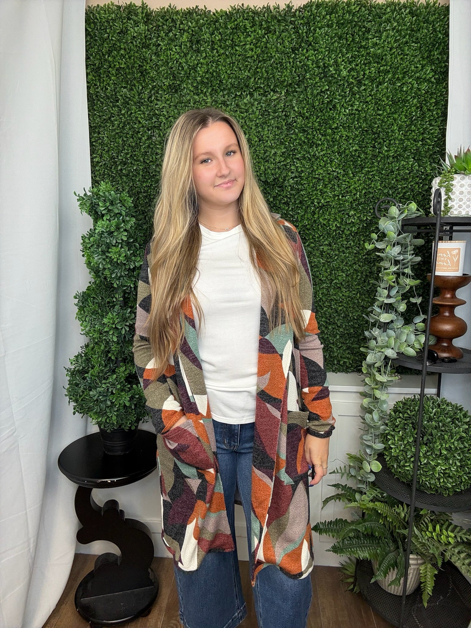 BAILEY OPEN FRONT COAT - RUST