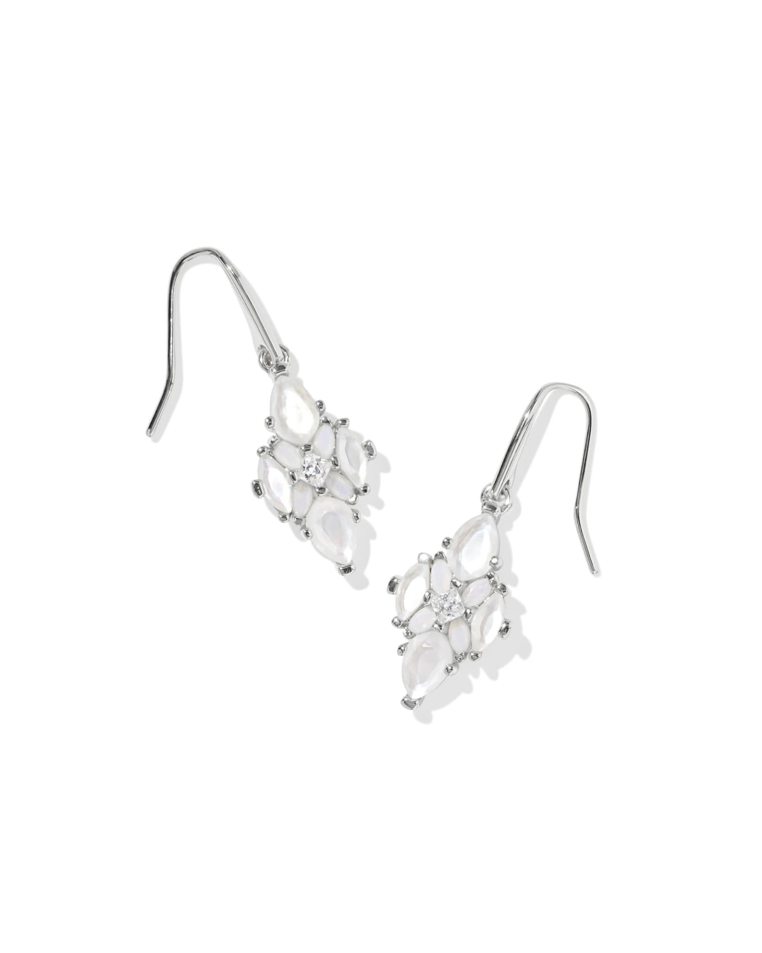ABBIE CRYSTAL DROP EARRINGS - SILVER NEUTRAL MIX