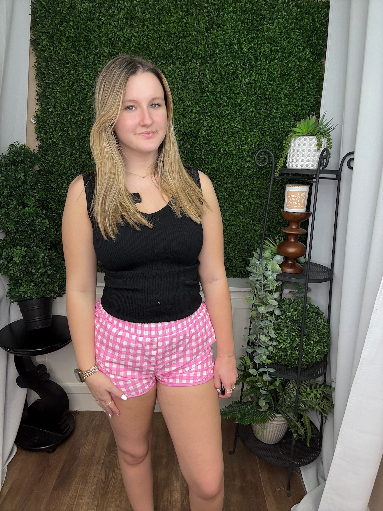 GO-GETTER SHORTS - PINK GINGHAM