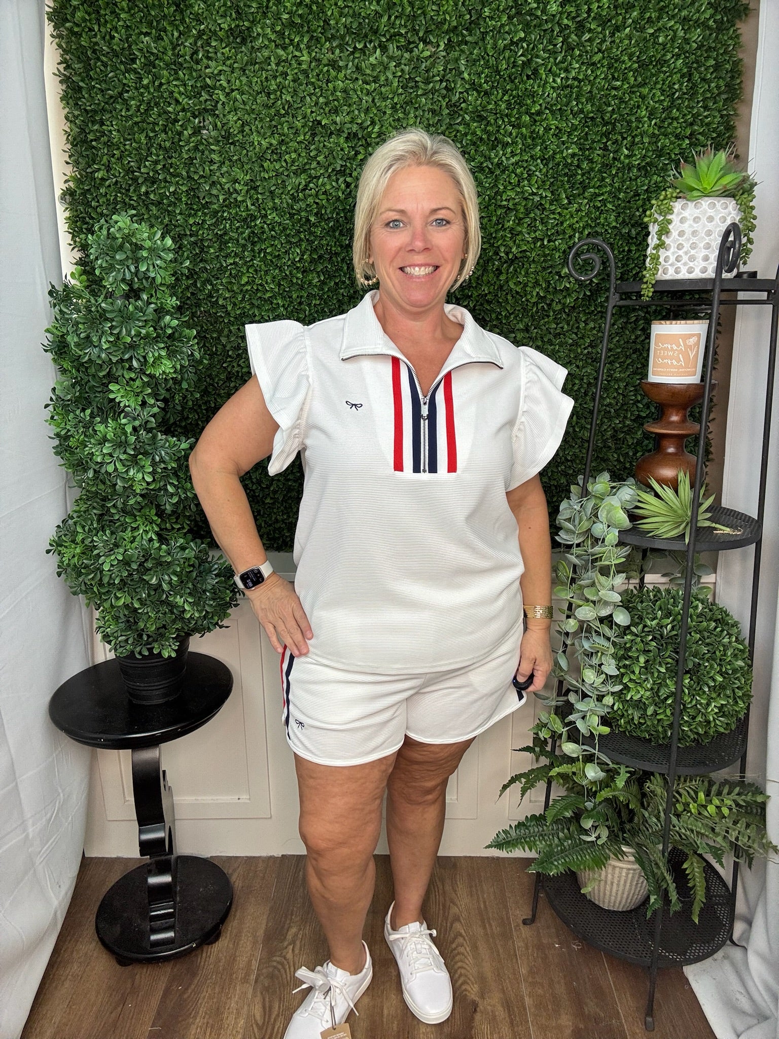 AMERICA TOP & SHORTS SET - WHITE