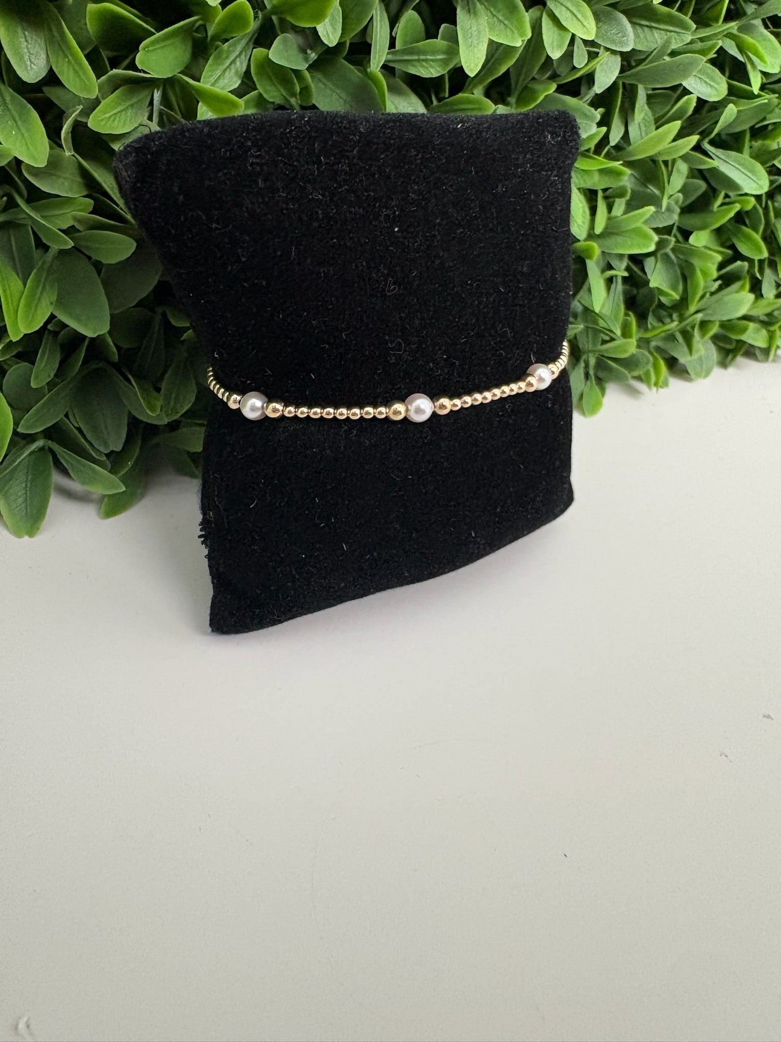 CLASSIC PURPOSE PATTERN 4MM BEAD BRACELET - PEARL