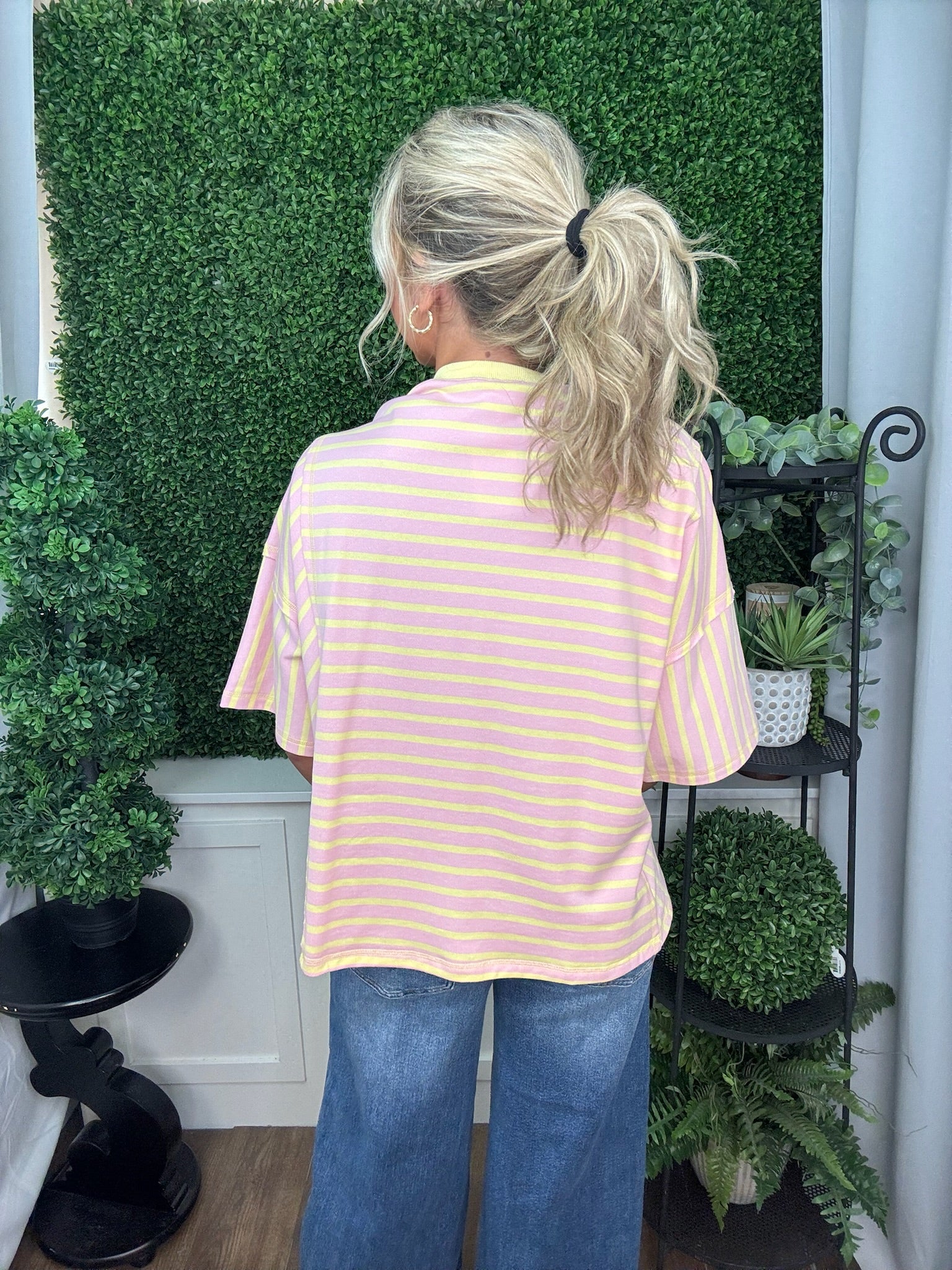 Candy Stripe Relaxed Crop Top
