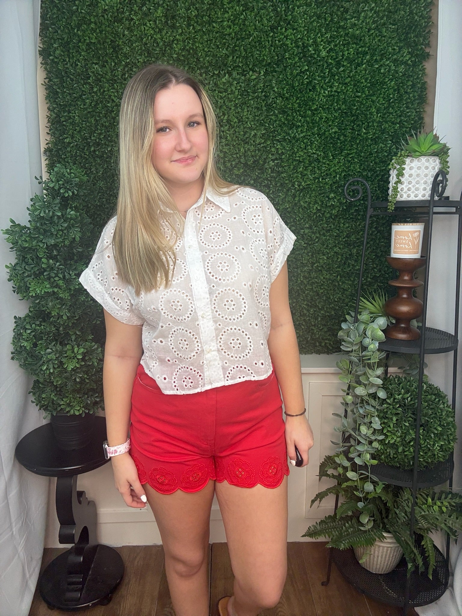 Sunlace Eyelet Crop Top