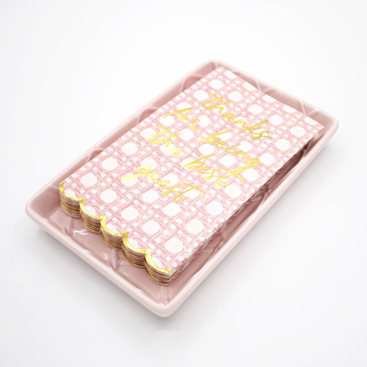 PAPER GUEST TWIN TOWELS - PINK CANE