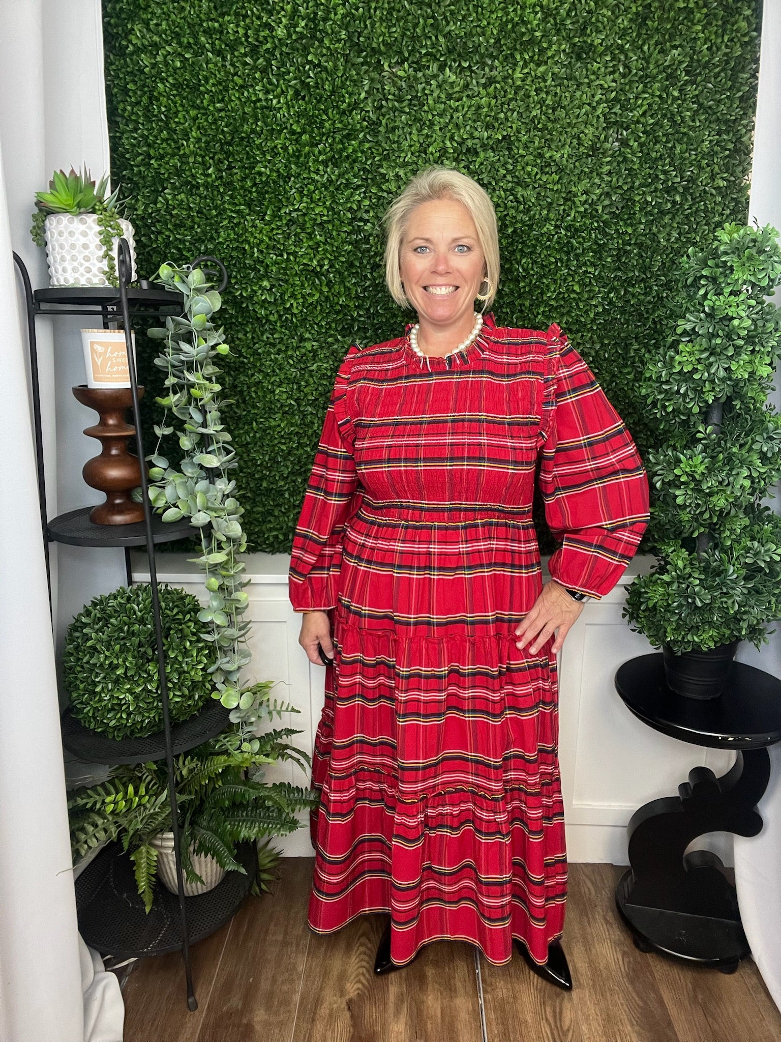 WALTON PLAID MIDI DRESS