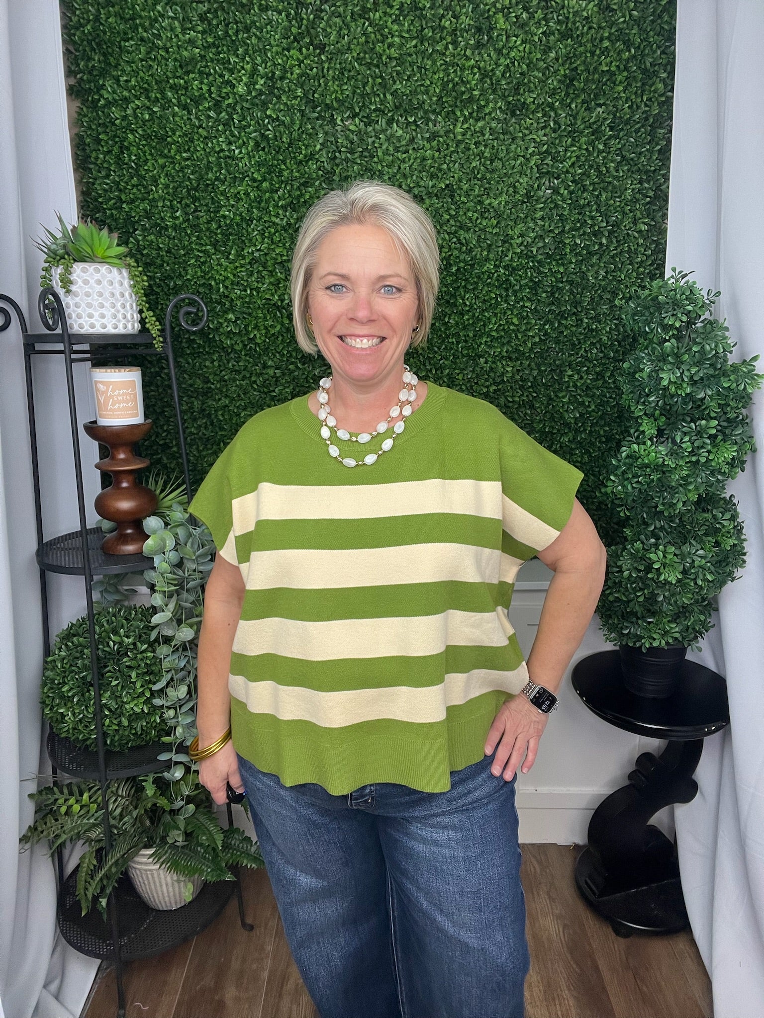 STRIPE SHORT SLEEVE TOP