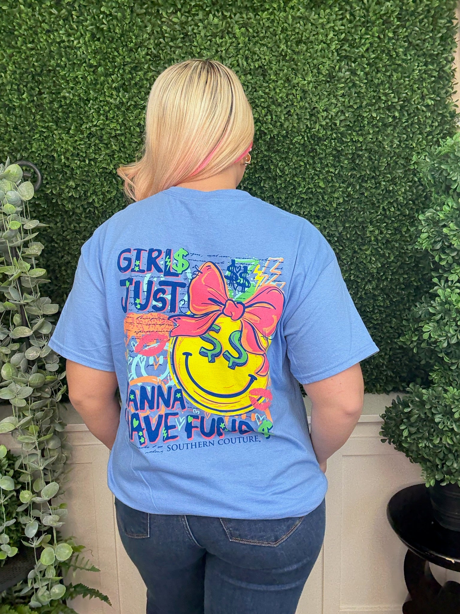 GIRLS JUST WANNA HAVE FUNDS SS - CAROLINA BLUE