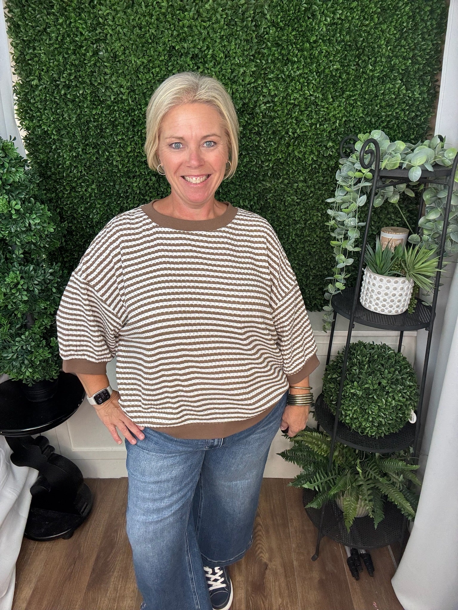 STRIPED KNIT TOP
