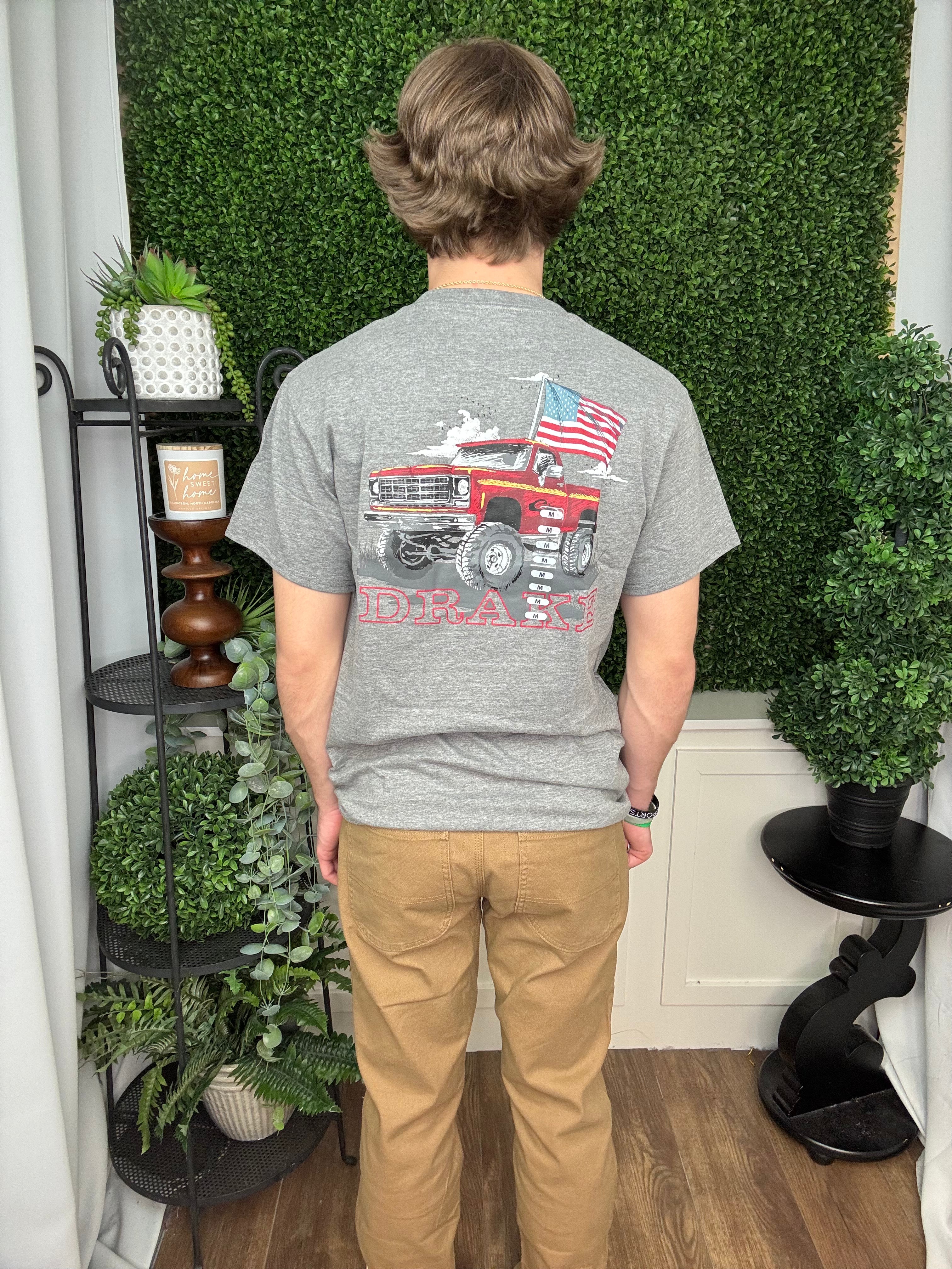 AMERICANA FLAG TRUCK T SS - GRAPHITE HEATHER