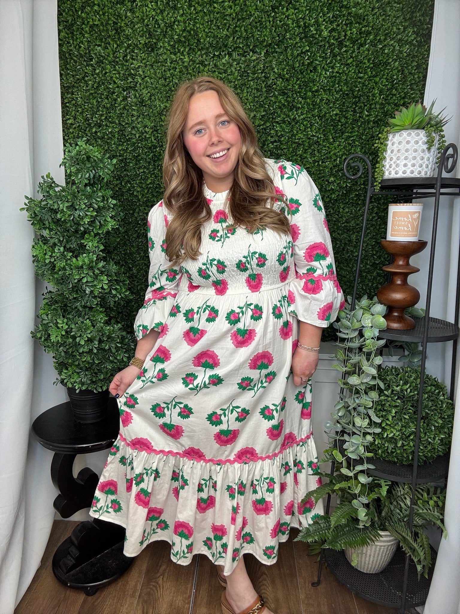 ELLIE SMOCKED DRESS - WHITE