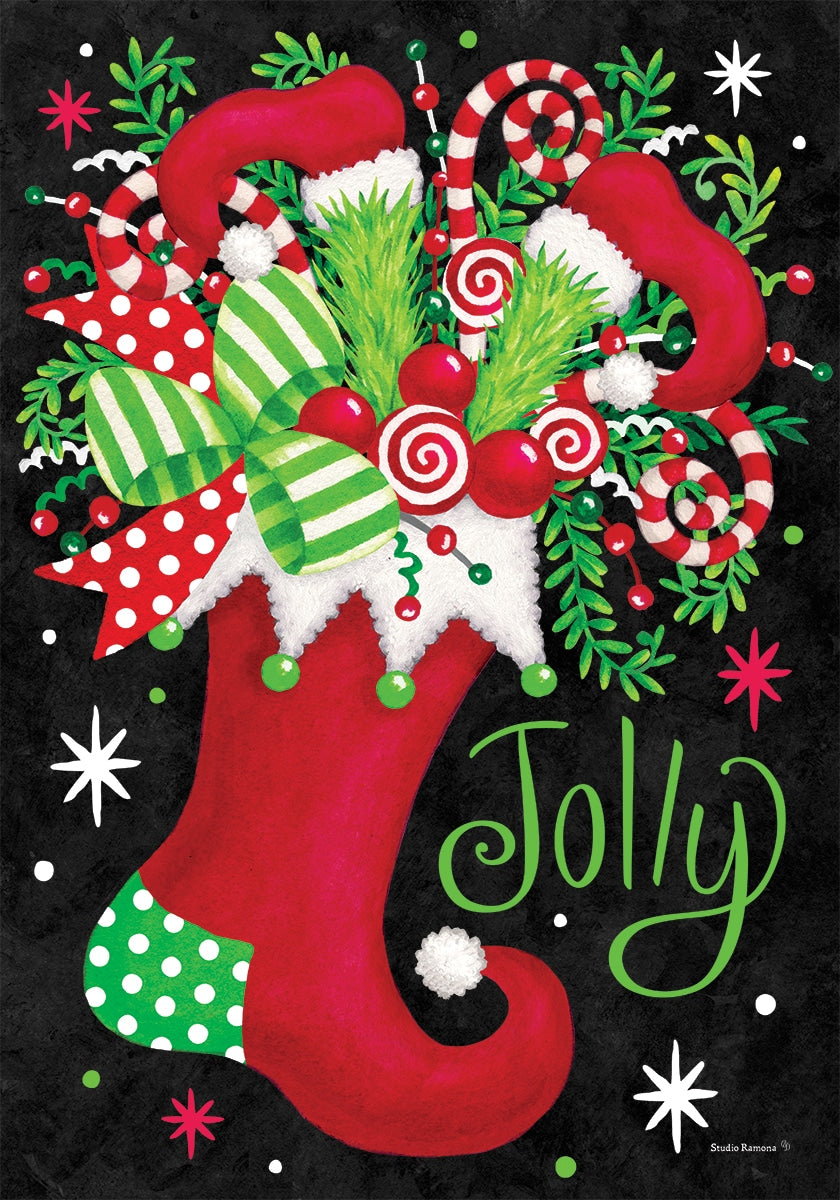 JOLLY STOCKING GARDEN FLAG