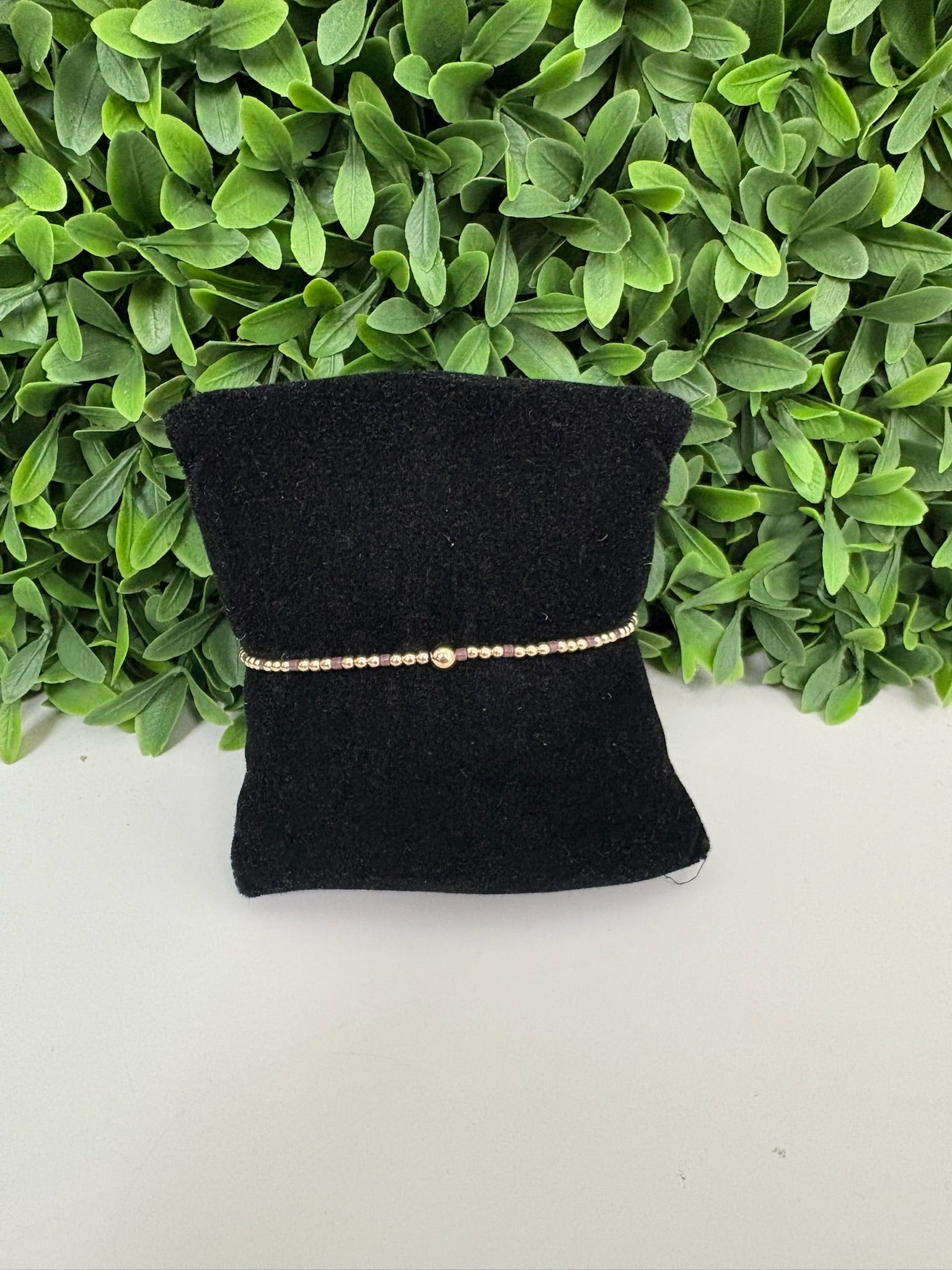 HOPE SINCERITY PATTERN 2MM BEAD BRACELET - CHOCOLATE