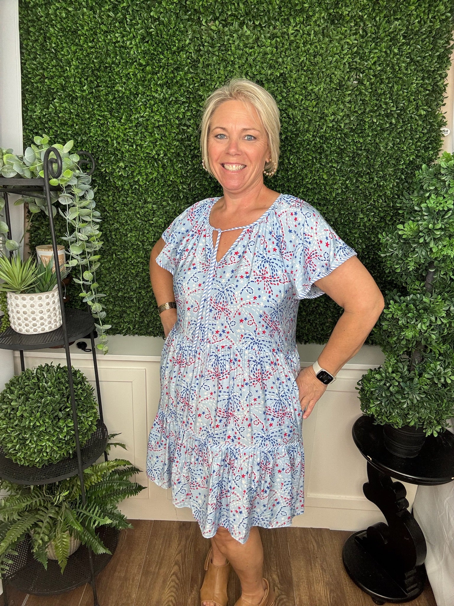 DRESS LILLIAN STAR SPANGLED BLUE