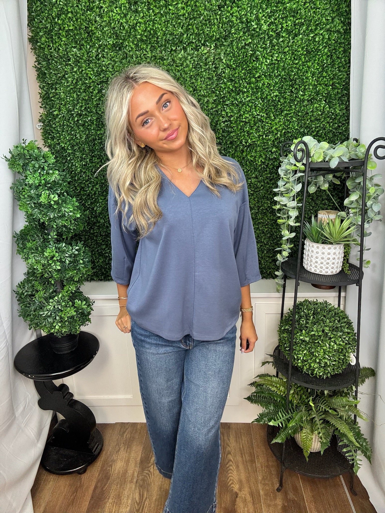 Minimalist V-Neck Relaxed Fit Blouse