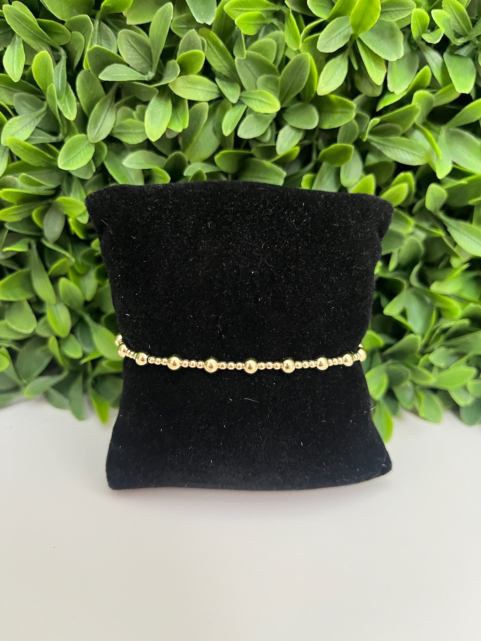 CLASSIC SINCERITY PATTERN 4MM BEAD BRAC - GOLD