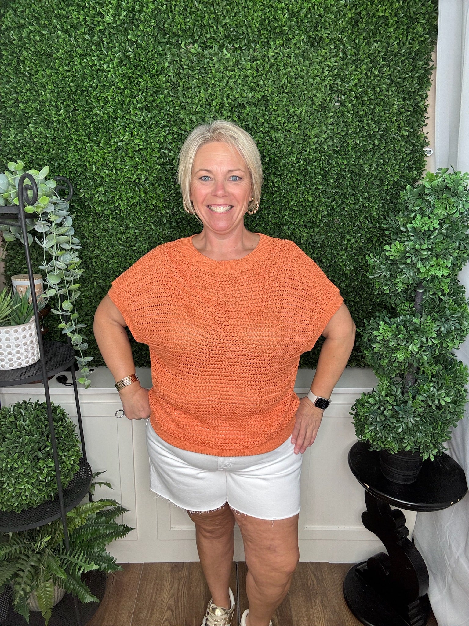 Sunset Spice Open Knit Sweater Top
