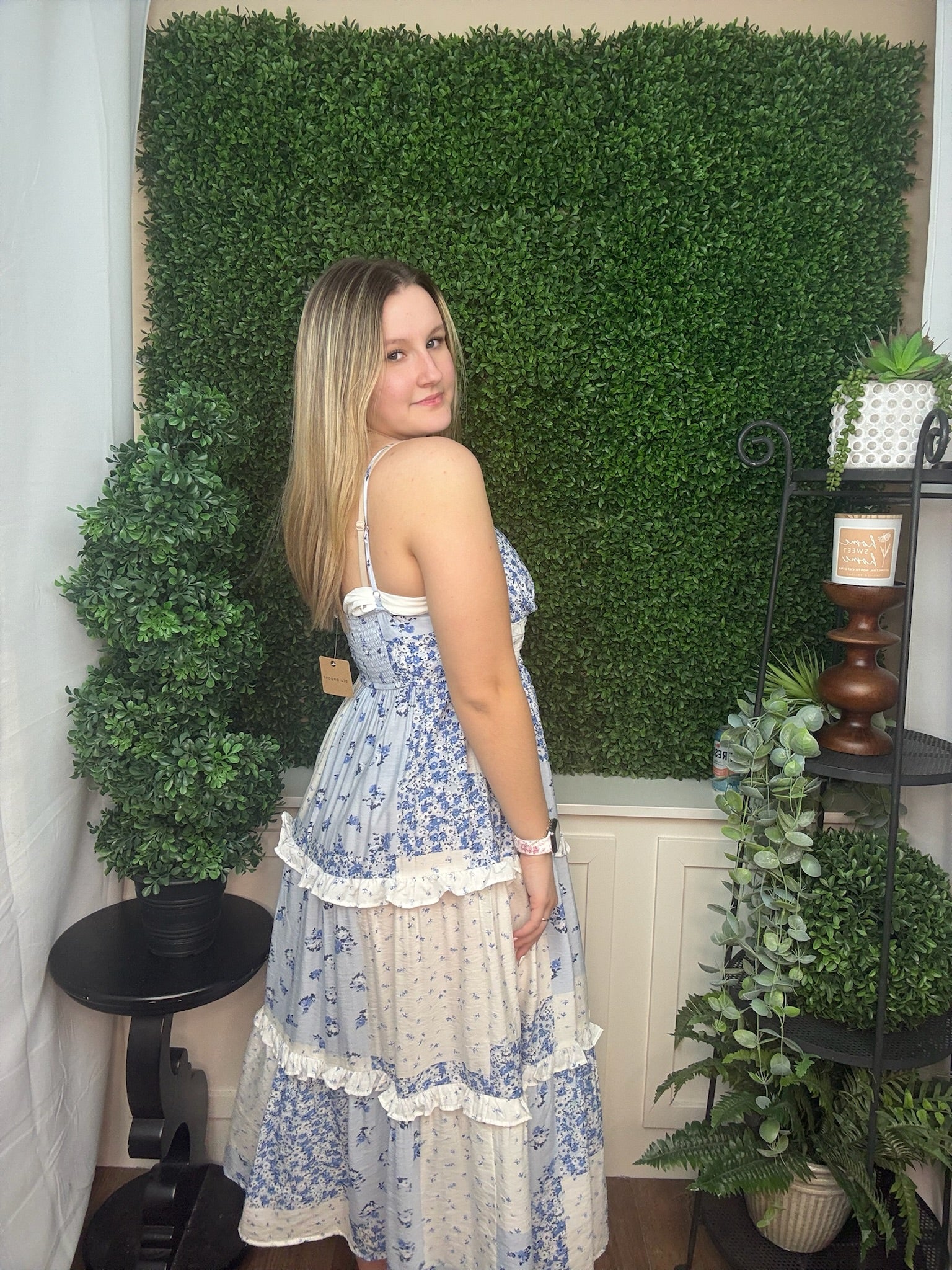 Bluebell Patchwork Ruffle Dress