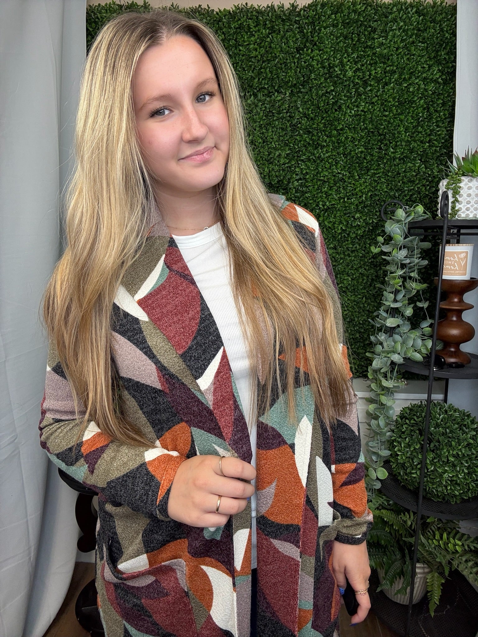 BAILEY OPEN FRONT COAT - RUST