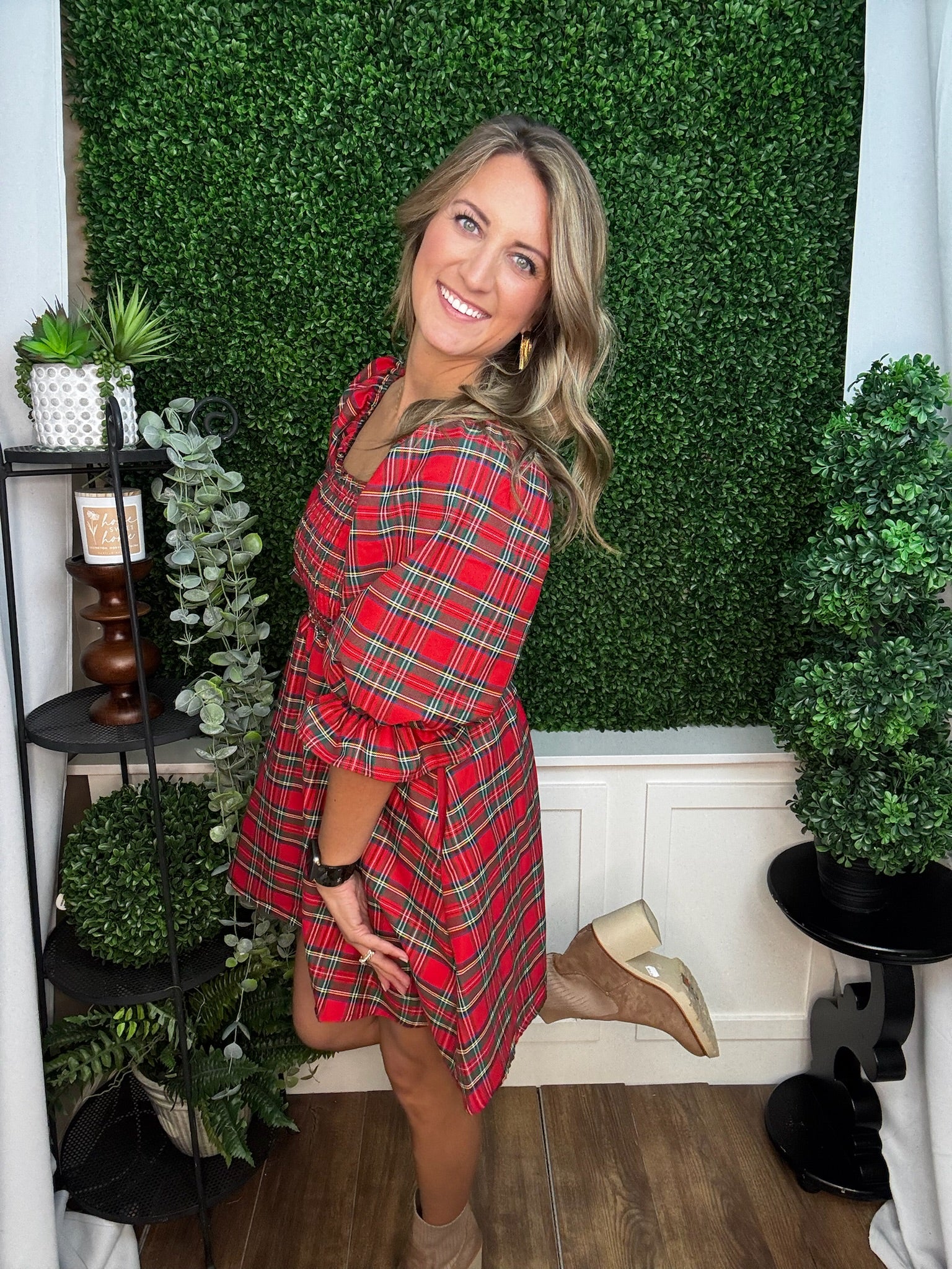 HOLIDAY PLAID DRESS