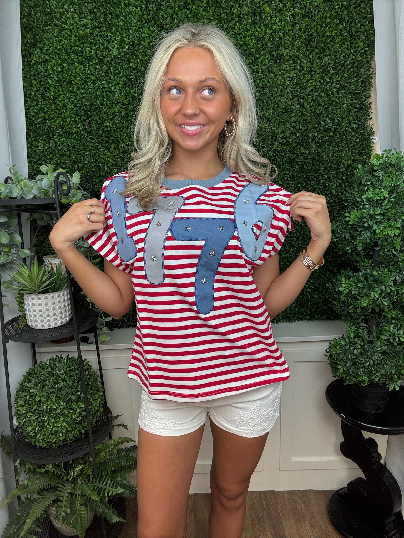 1776 SS STRIPE TOP - RED/WHITE/BLUE MULTI