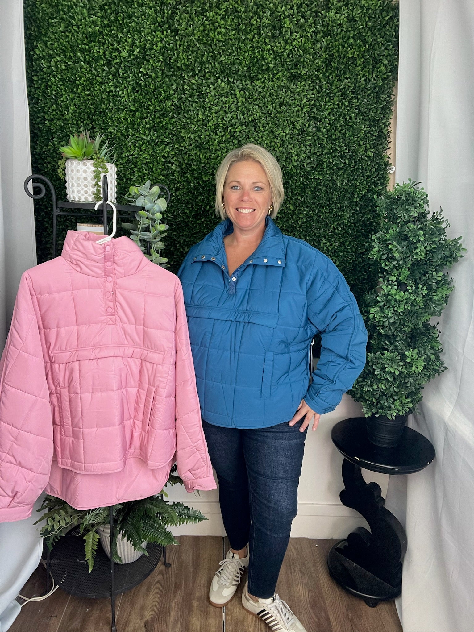 PUFFER PULLOVER JACKET - BLUE