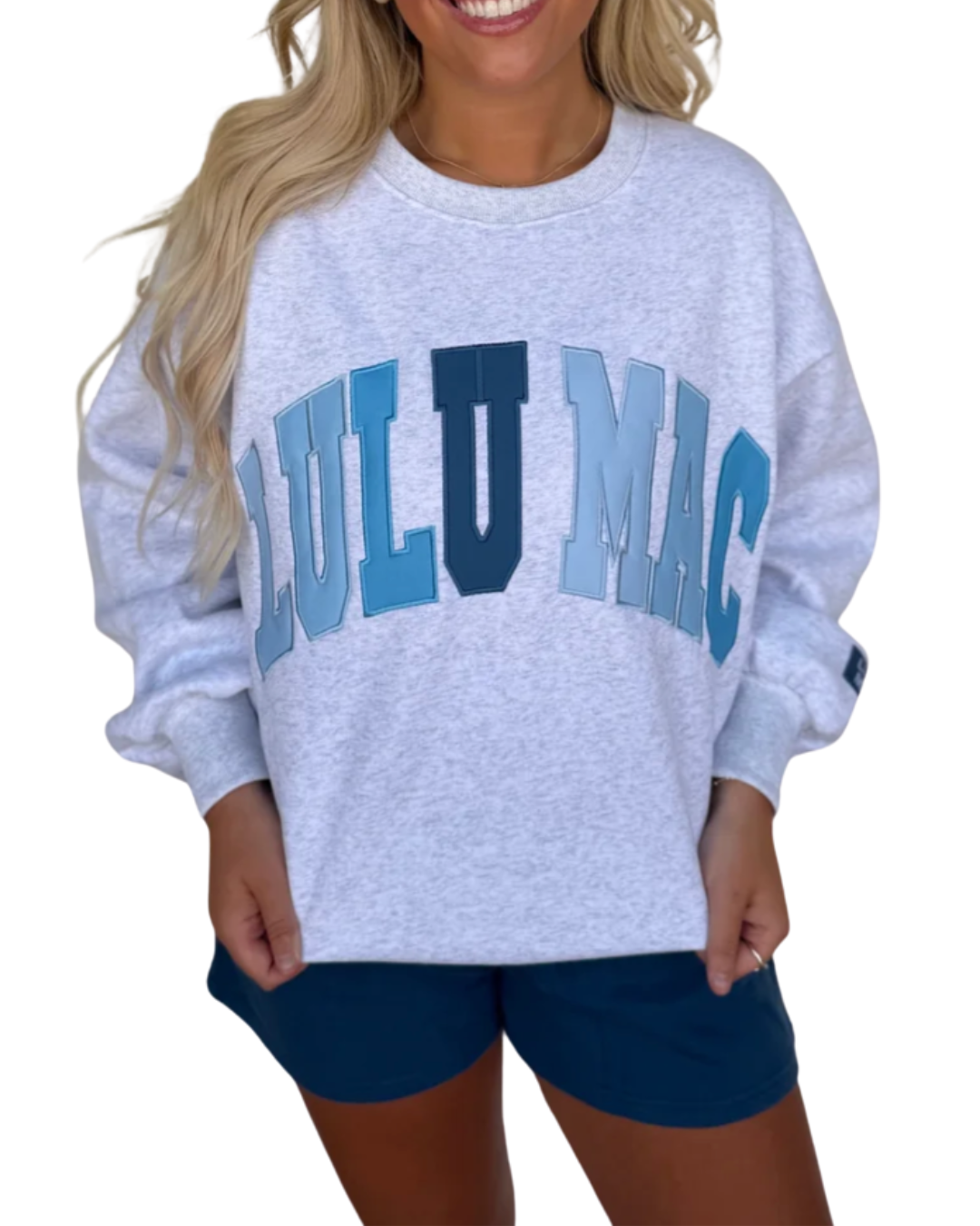 LULU MAC MULTI STITCH SWEATSHIRT - HEATHER GREY