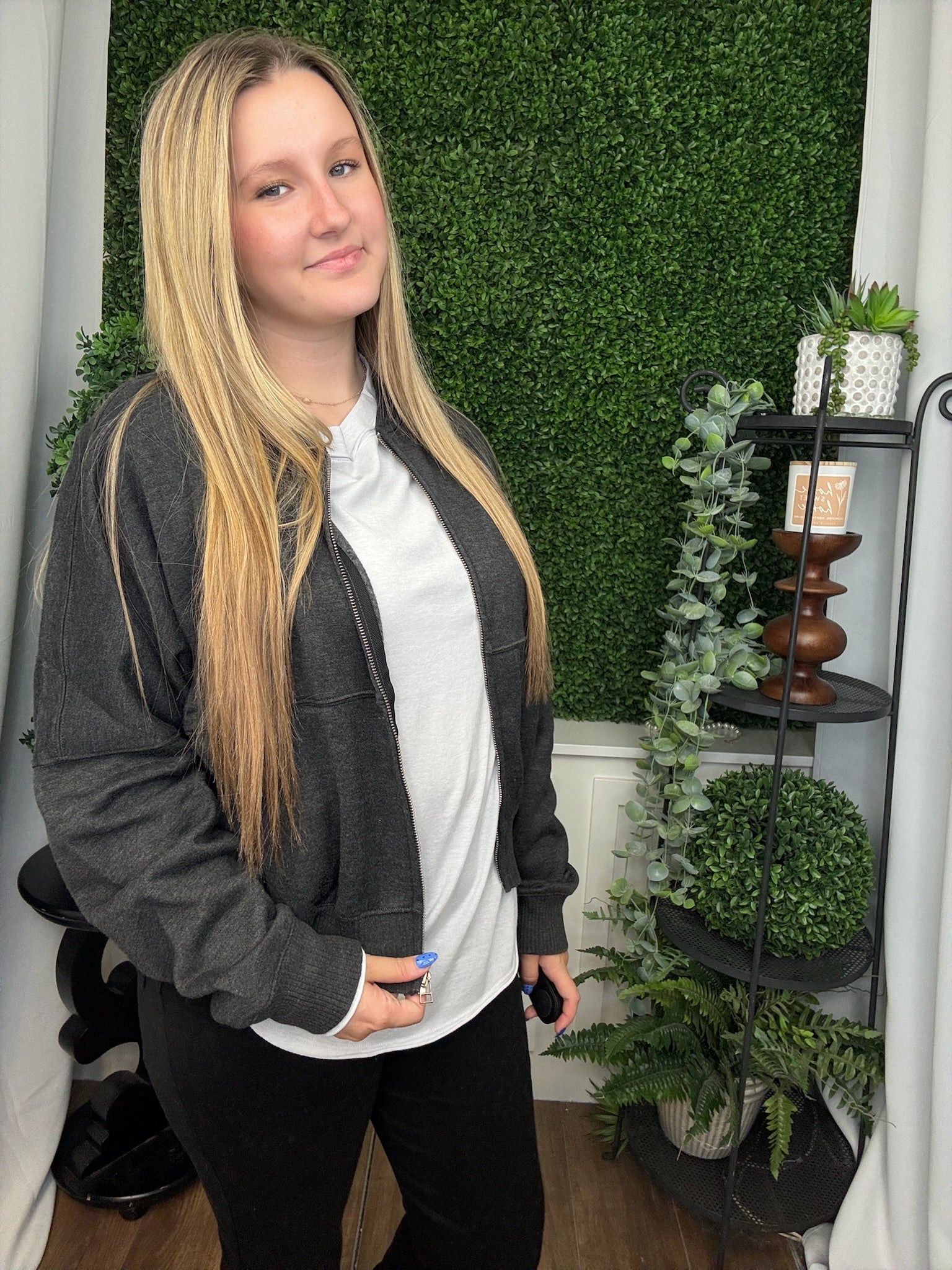 ACID WASHED FLEECE JACKET