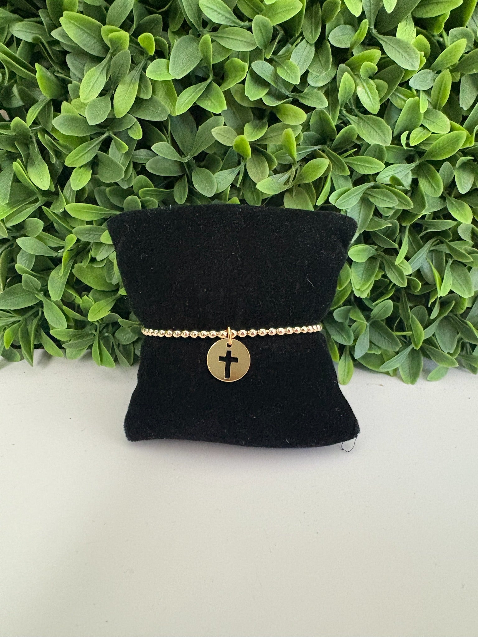 EGIRL CLASSIC GOLD 3MM BEAD BRACELET - BLESSED GOLD DISC