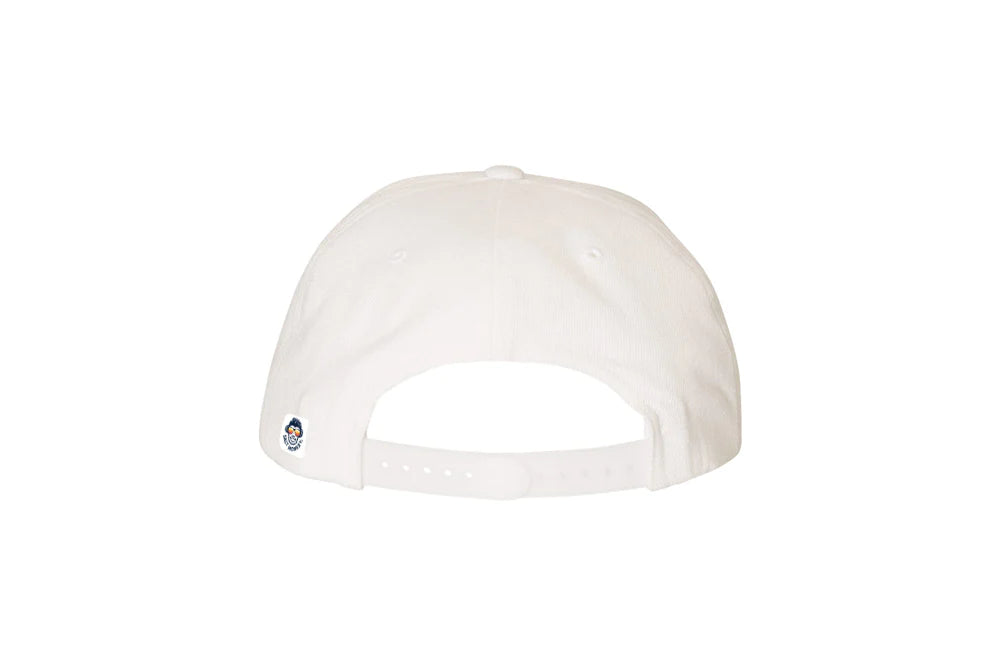 3D LOGO FLAT BILL CLASSIC SNAP BACK CAP - WHITE