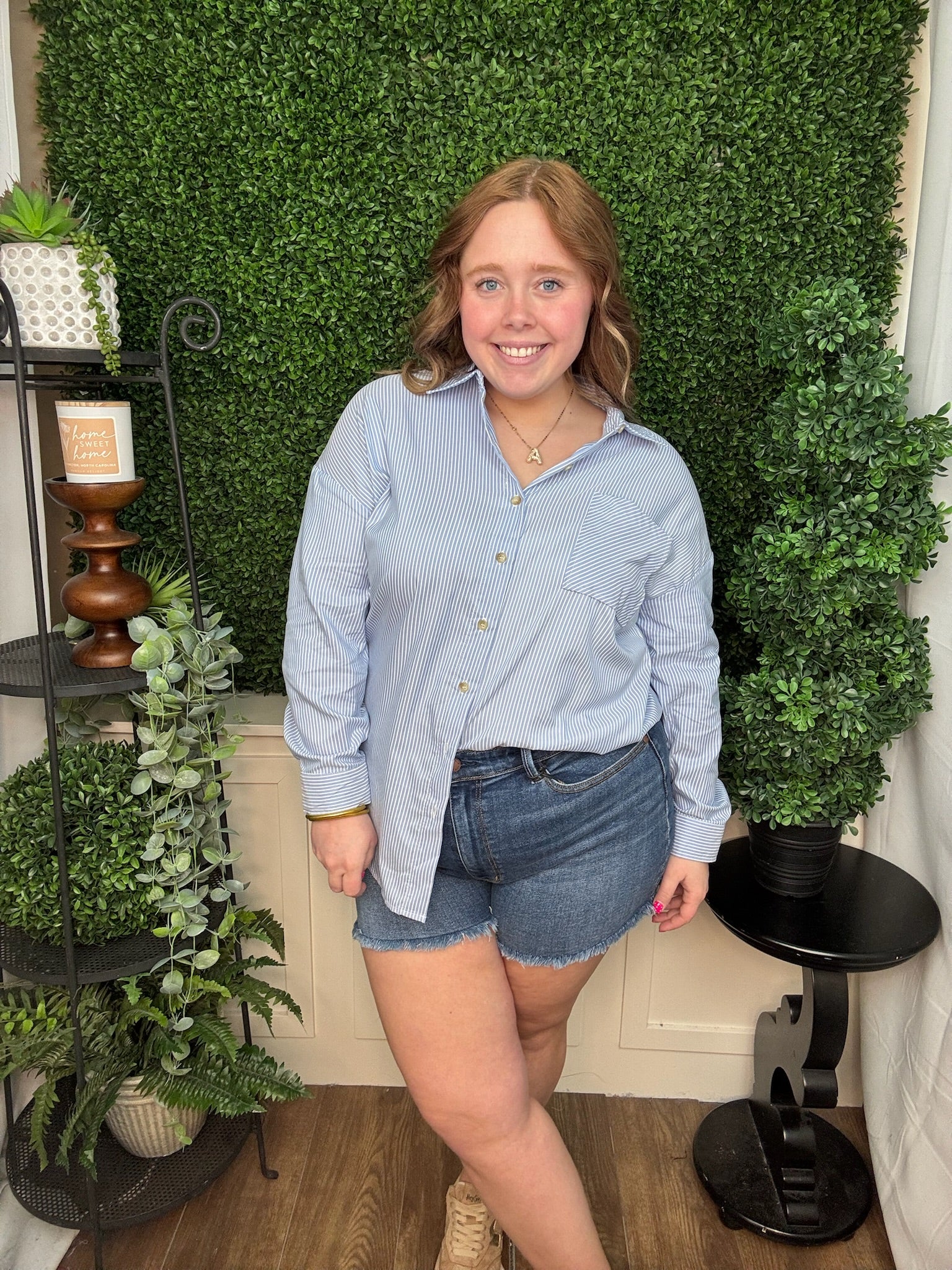 Harbor Stripe Relaxed Button Shirt