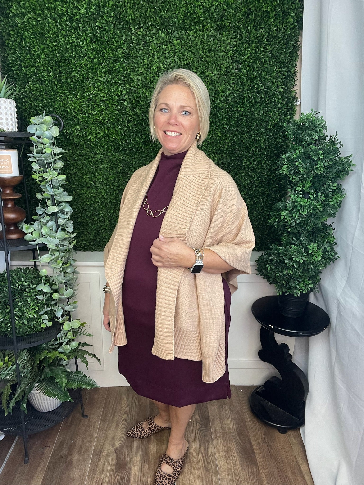 SOFT KNIT SHAWL W/RIBBED TRIM