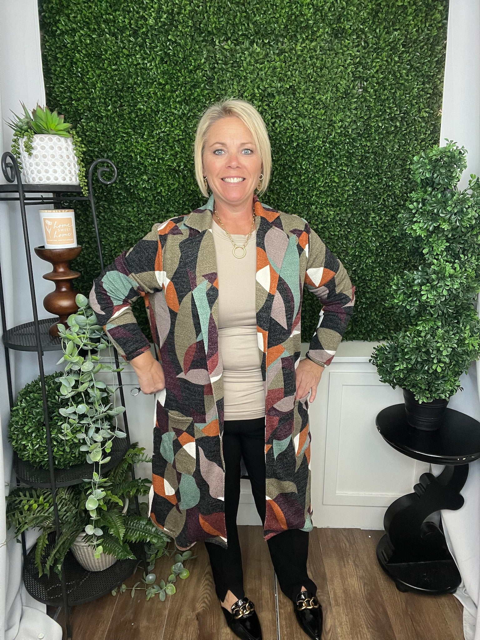 BAILEY OPEN FRONT COAT - RUST