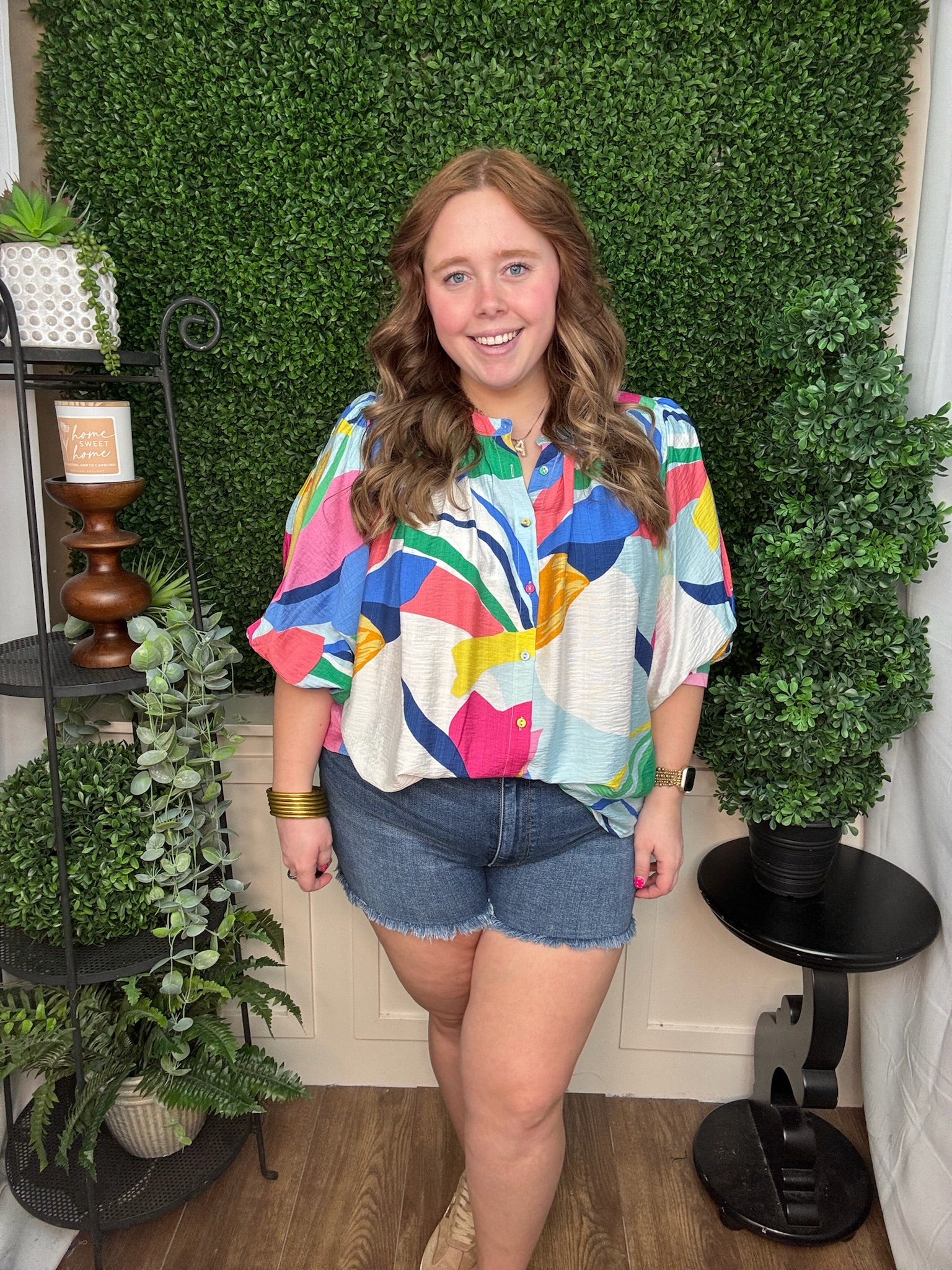 Confetti Geo Pleated Blouse