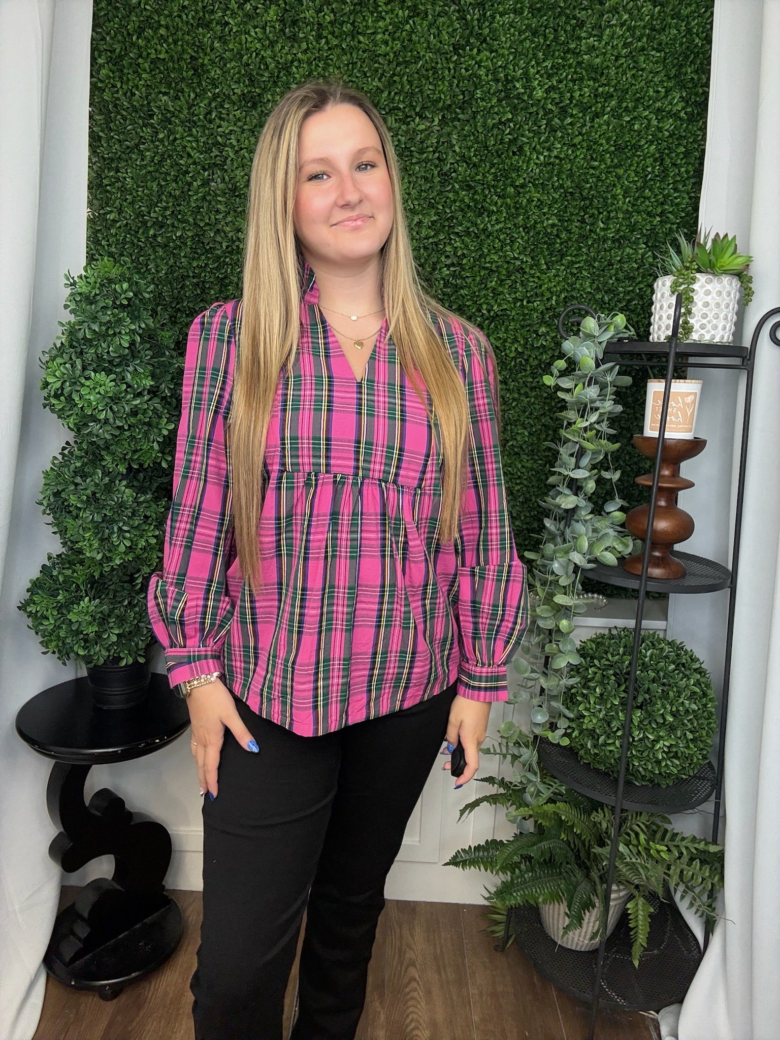 MITZY PLAID TOP