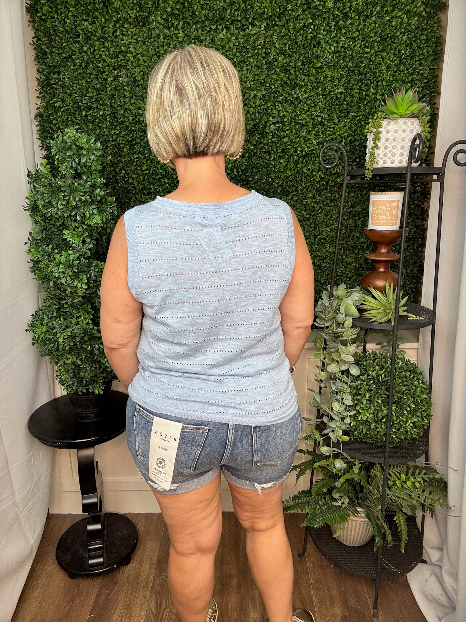 Sleeveless Textured Knit Top