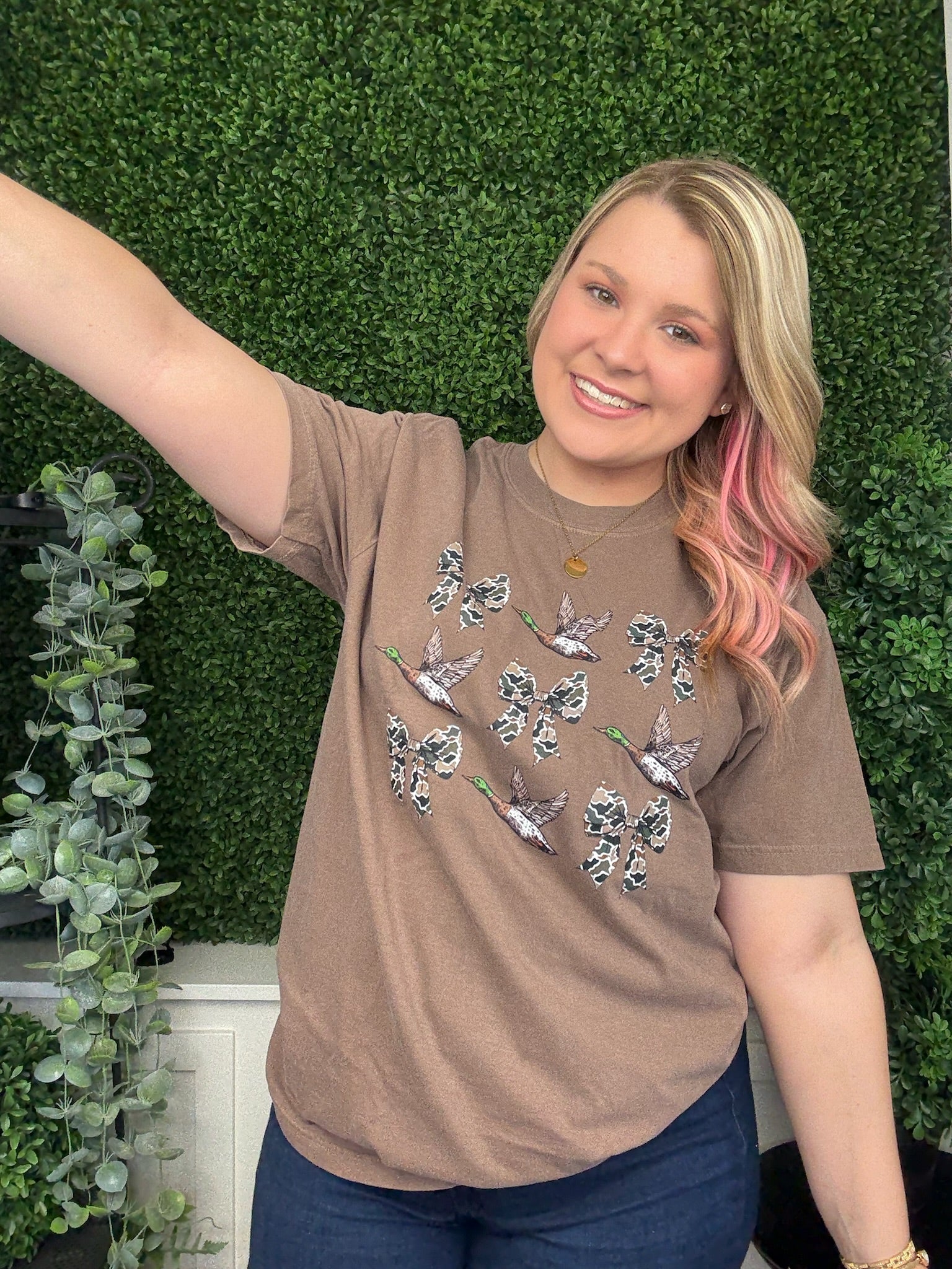 CAMO BOW DUCK CHECK - ESPRESSO