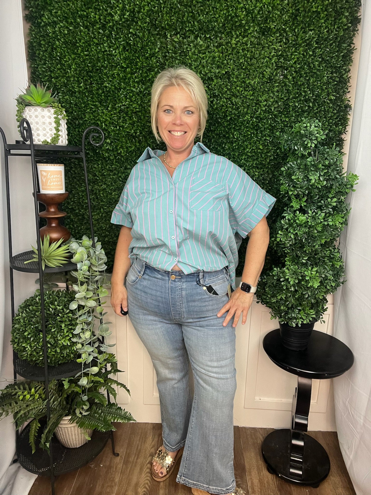 GIA GLIDER CROP FLARE W/TULIP BACK SLIT - BRYCE CANYON