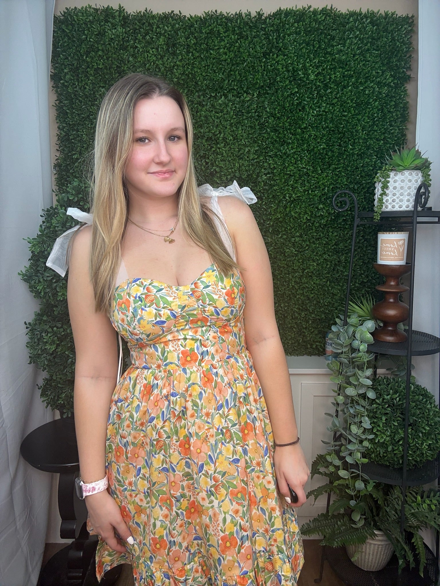 Sunset Garden Corset Midi Dress