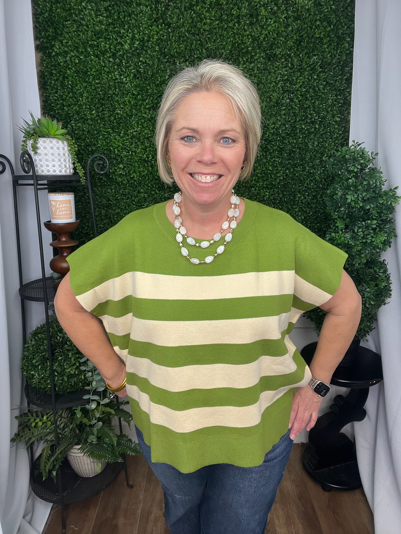 STRIPE SHORT SLEEVE TOP