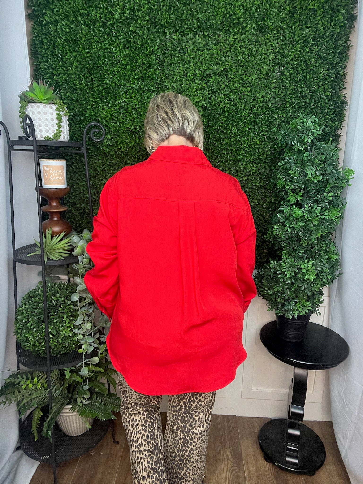 Cherry Pop Button-Down Blouse