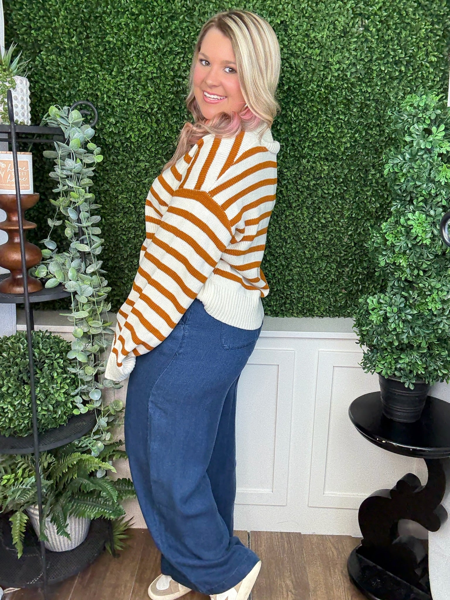 PLISSE DRESS PANTS - CHAMBRAY