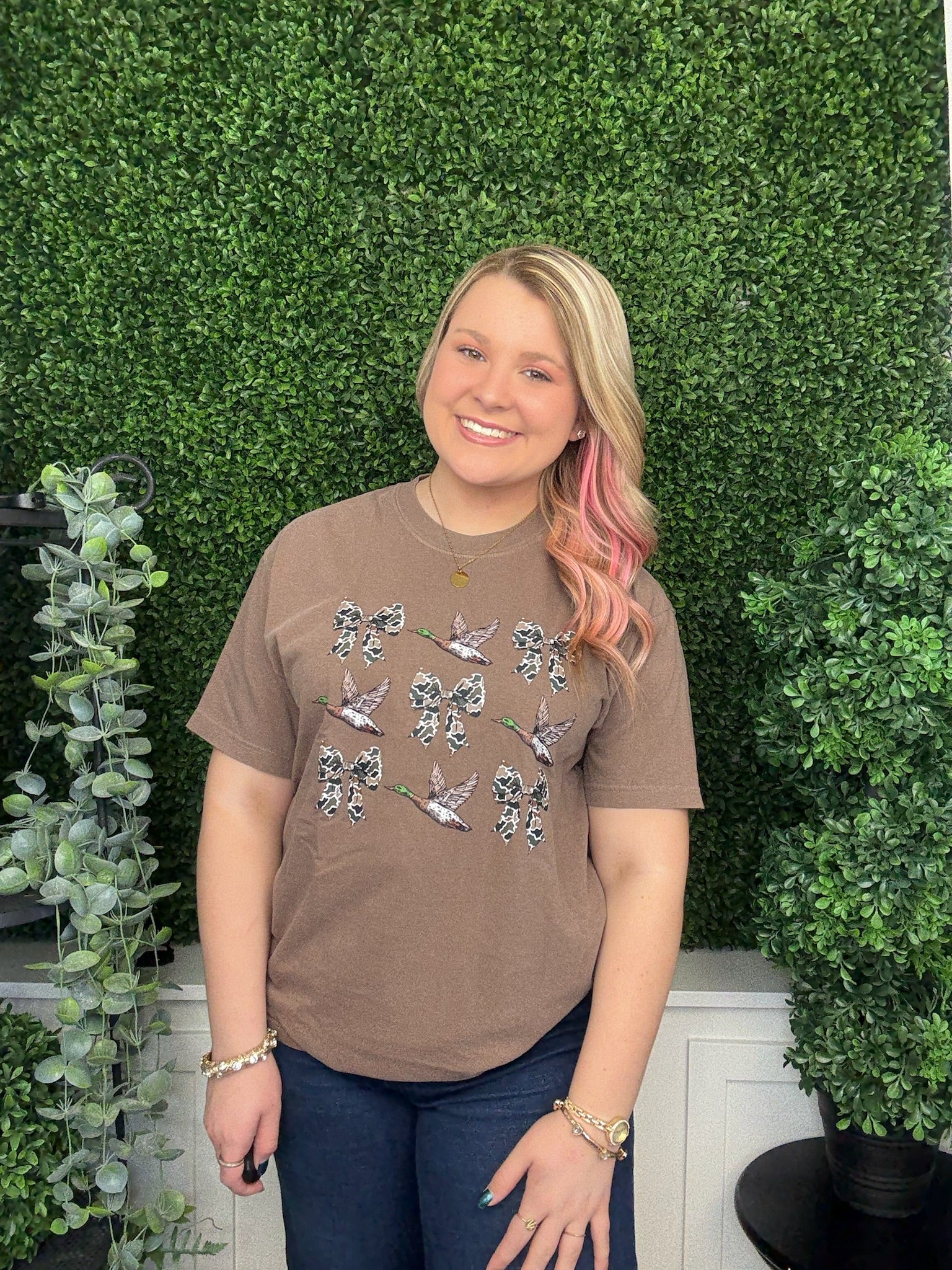 CAMO BOW DUCK CHECK - ESPRESSO